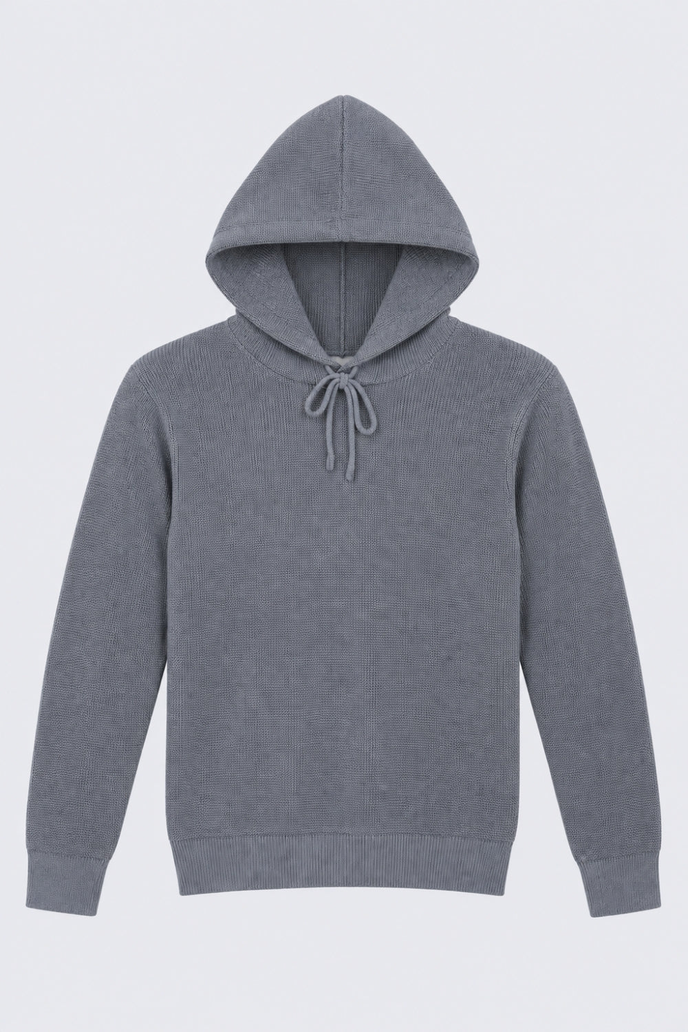 Mens Regular Fit Light Grey Textured Sweater - Image 7