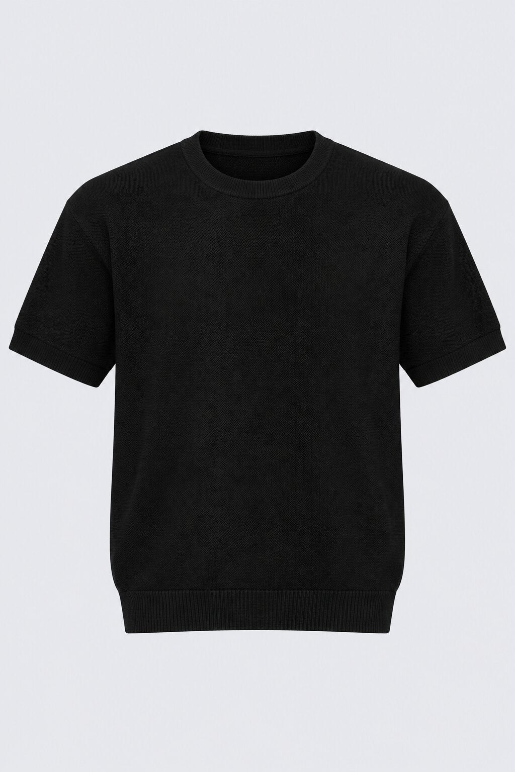 Mens Regular Fit Black Cotton Blend T-Shirt - Image 7
