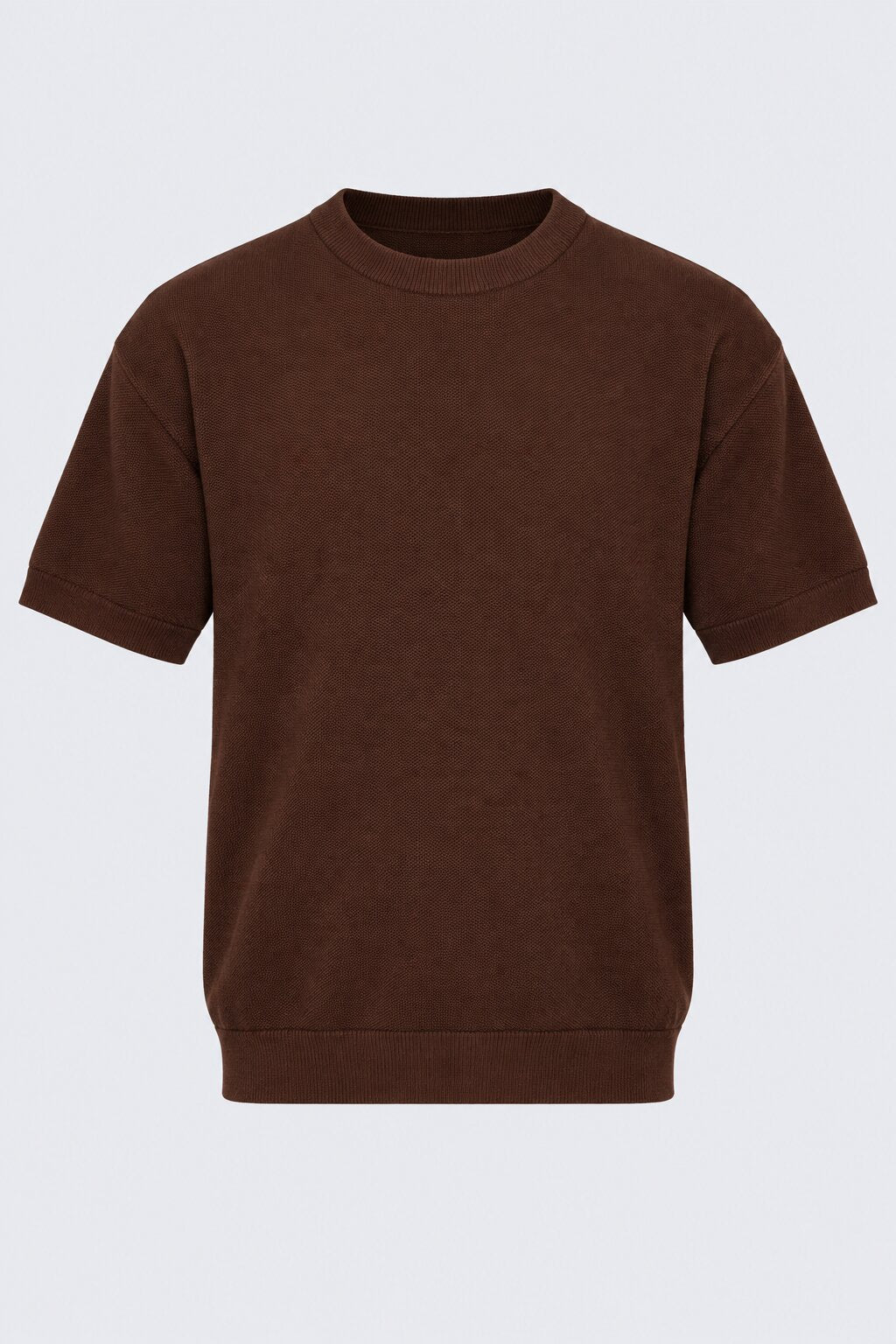Mens Regular Fit Brown Cotton Blend T-Shirt - Image 7