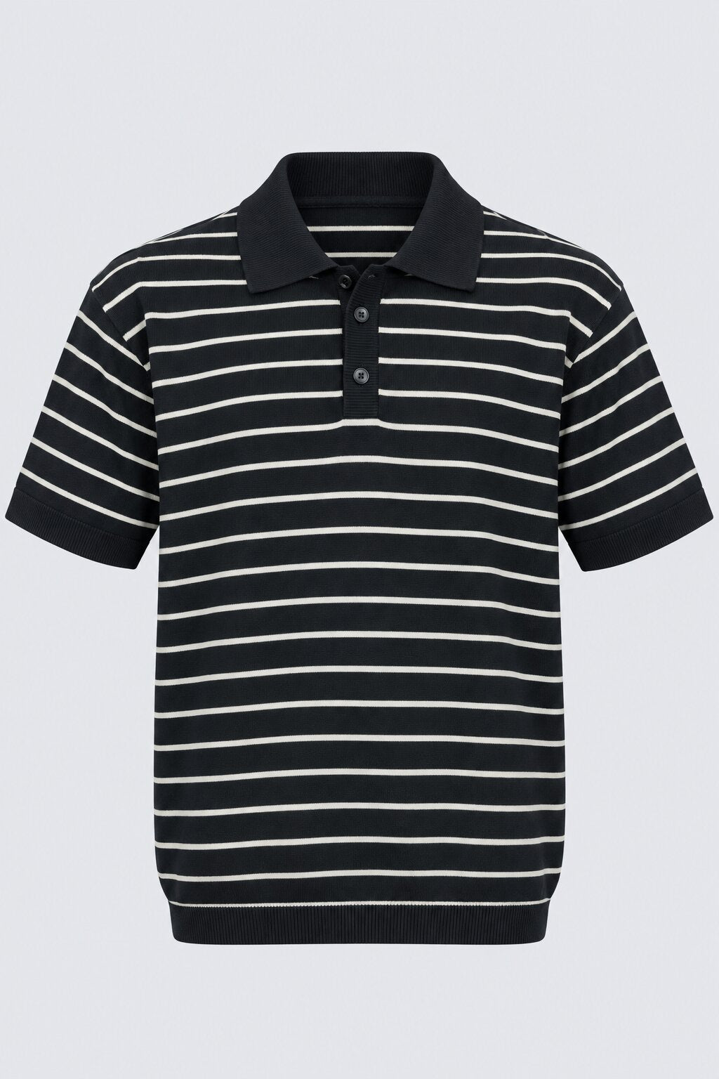 Mens Regular Fit Navy Cotton Striped T-Shirt - Image 7