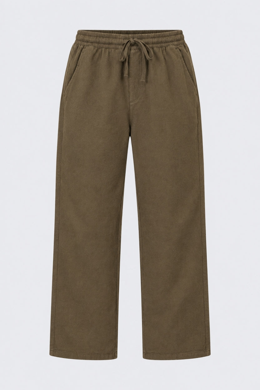 Mens Regular Fit Olive Solid Trouser With 3 Pocket - Image 7