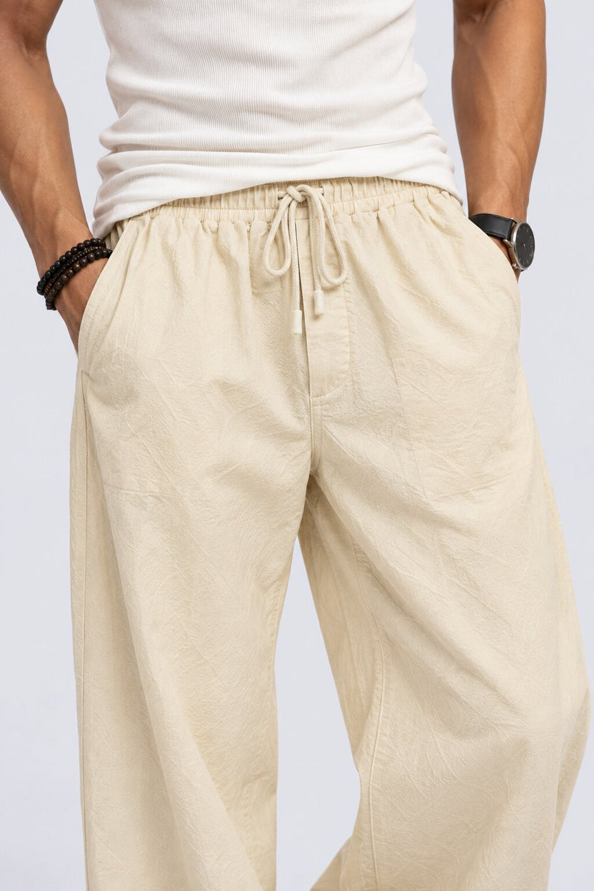 Mens Regular Fit Cream Textured Trouser With 2 Pocket - Image 9
