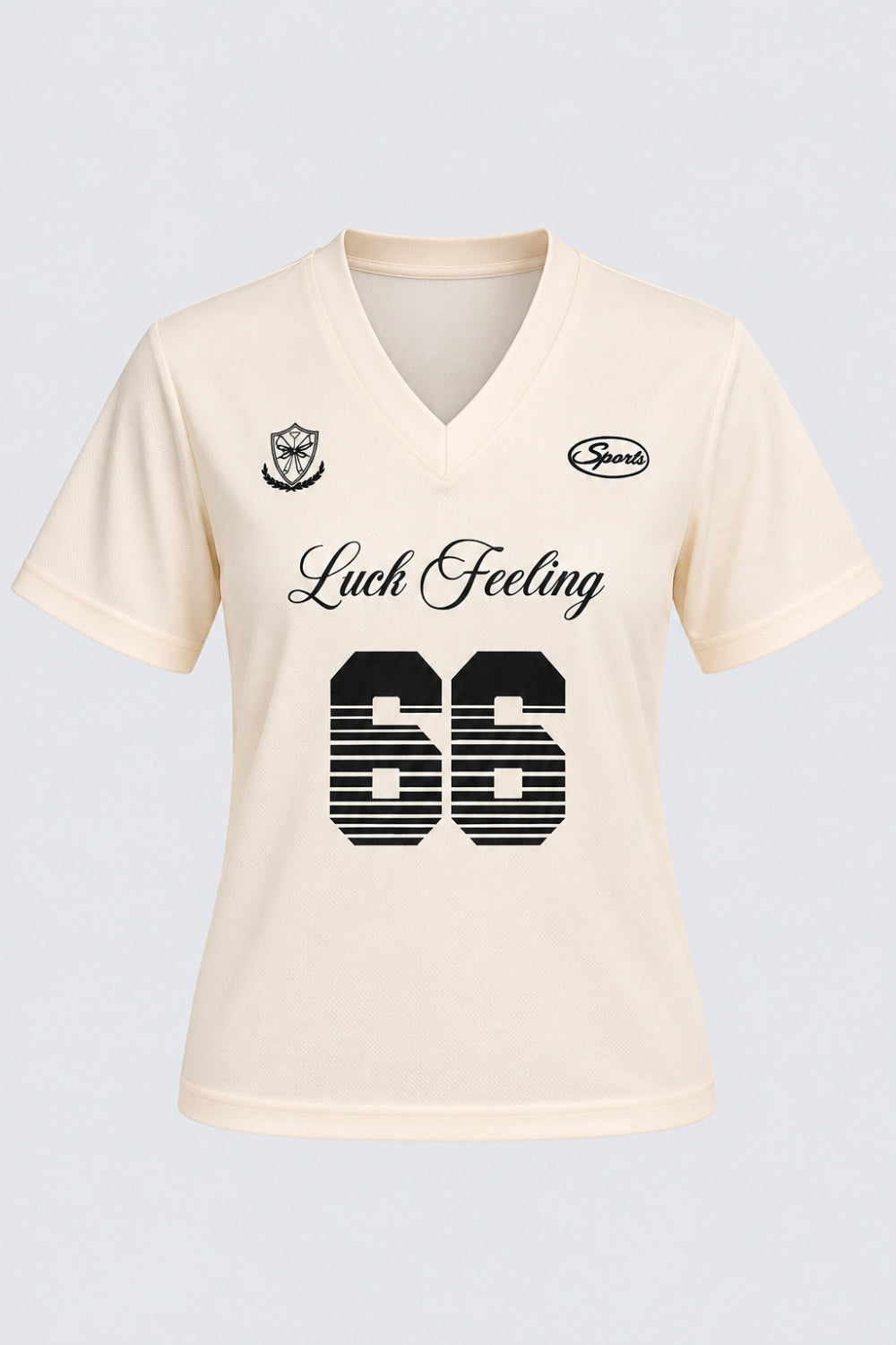 Womens Oversized Fit Cream Typographic Sport T-Shirt - Image 7
