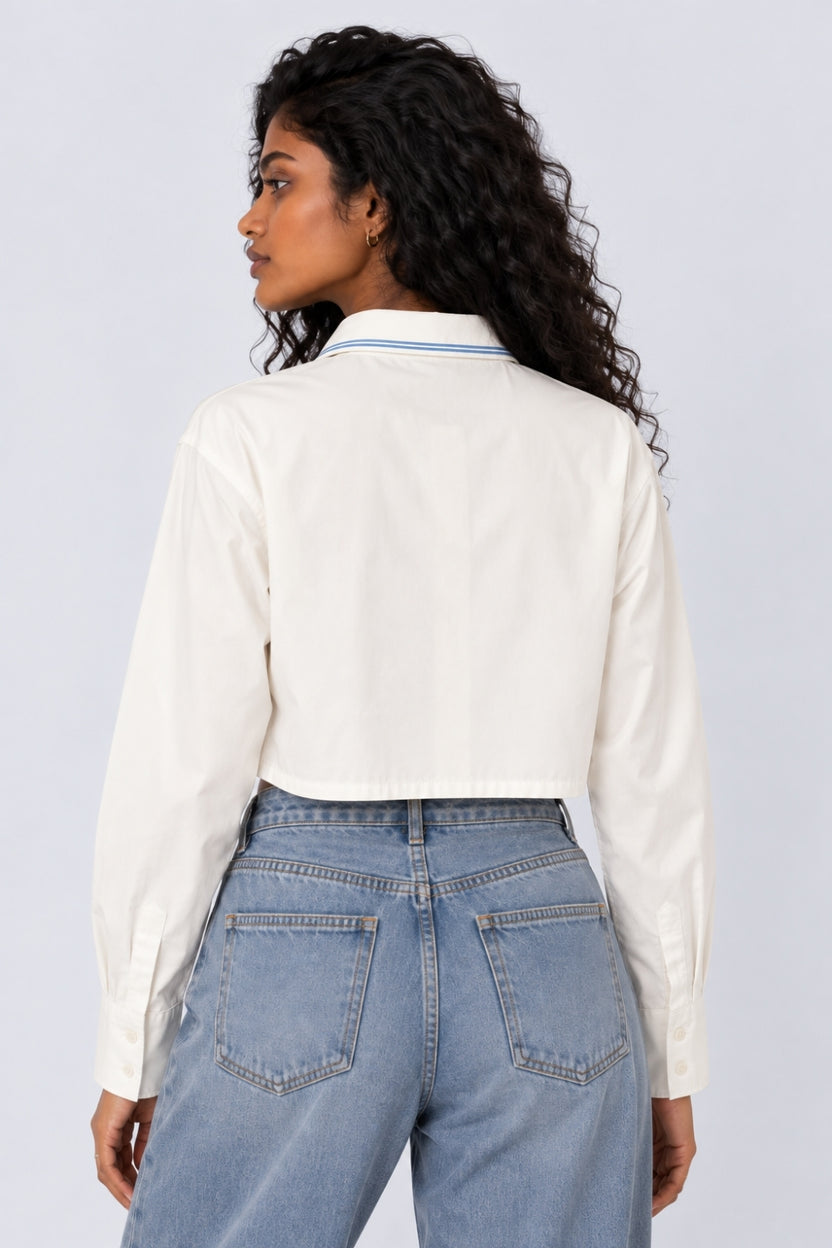 Womens White Essential Wear Boxy Fit Shirt - Image 5