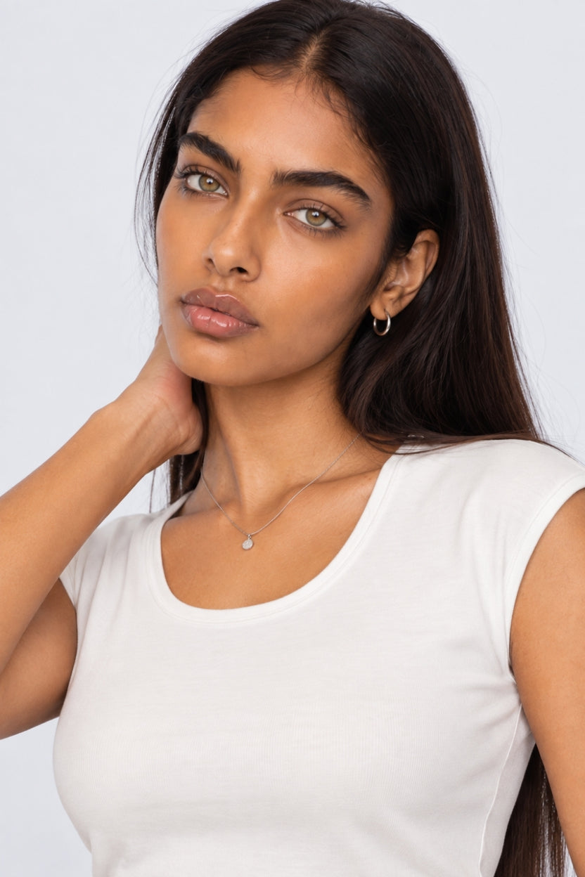 Womens White Essential Wear Regular Fit T-Shirt - Image 3