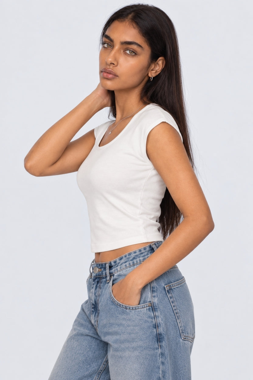 Womens White Essential Wear Regular Fit T-Shirt - Image 4
