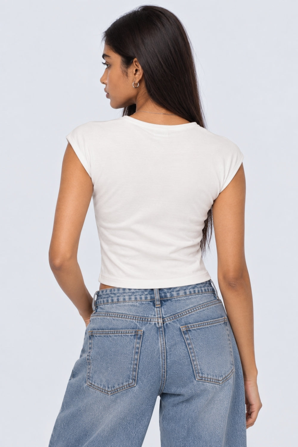 Womens White Essential Wear Regular Fit T-Shirt - Image 5