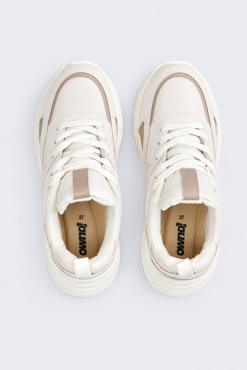 Womens Beige Sneaker - Image 5