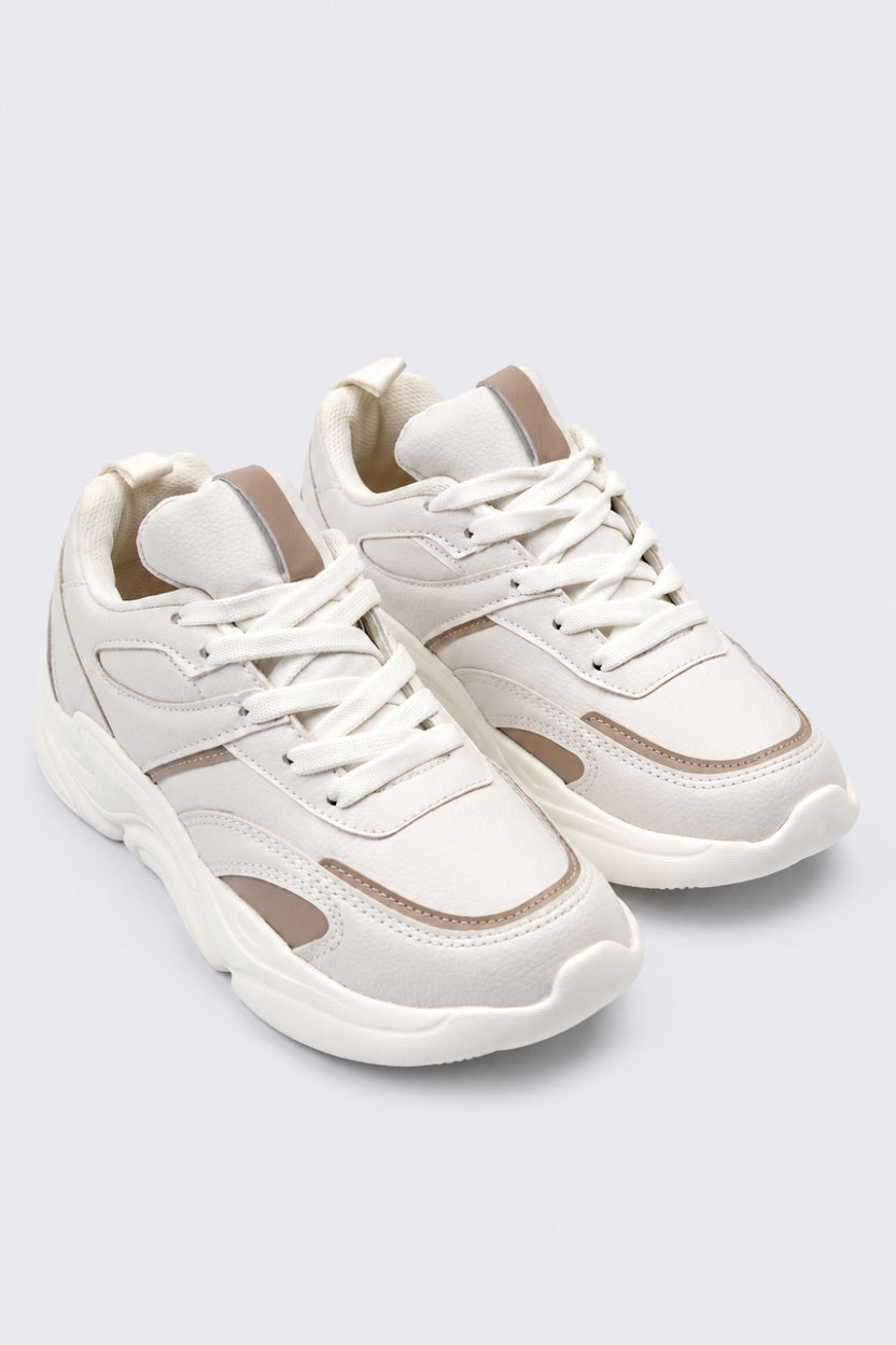 Womens Beige Sneaker - Image 7