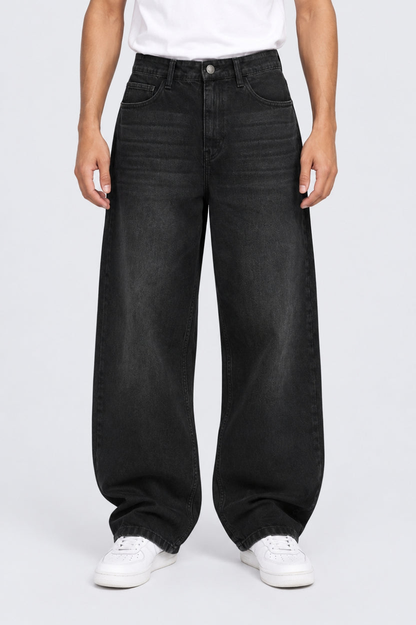 Mens Baggy Fit Black Jeans With 5 Pocket - Image 2
