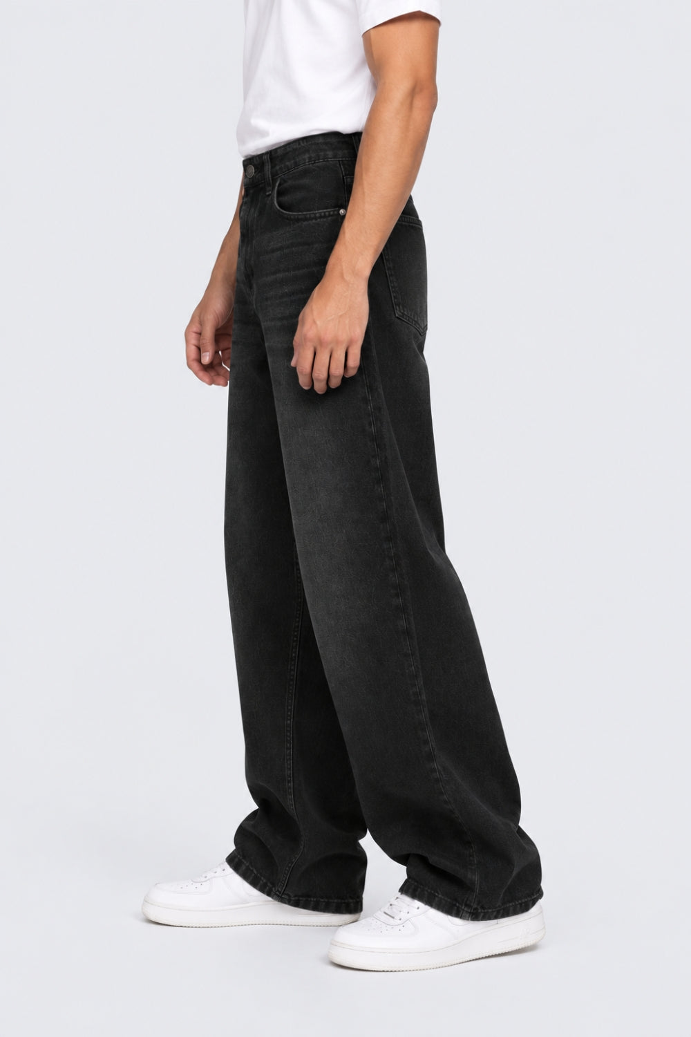 Mens Baggy Fit Black Jeans With 5 Pocket - Image 4