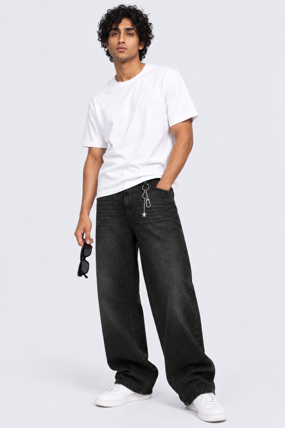 Mens Baggy Fit Black Jeans With 5 Pocket - Image 6
