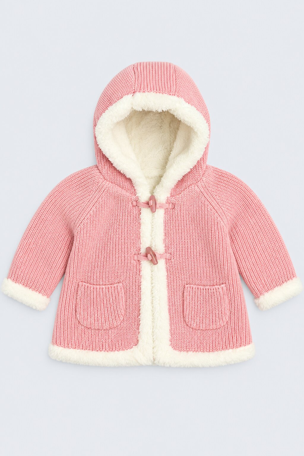 Infant Girls Peach Textured Jacket - Image 2