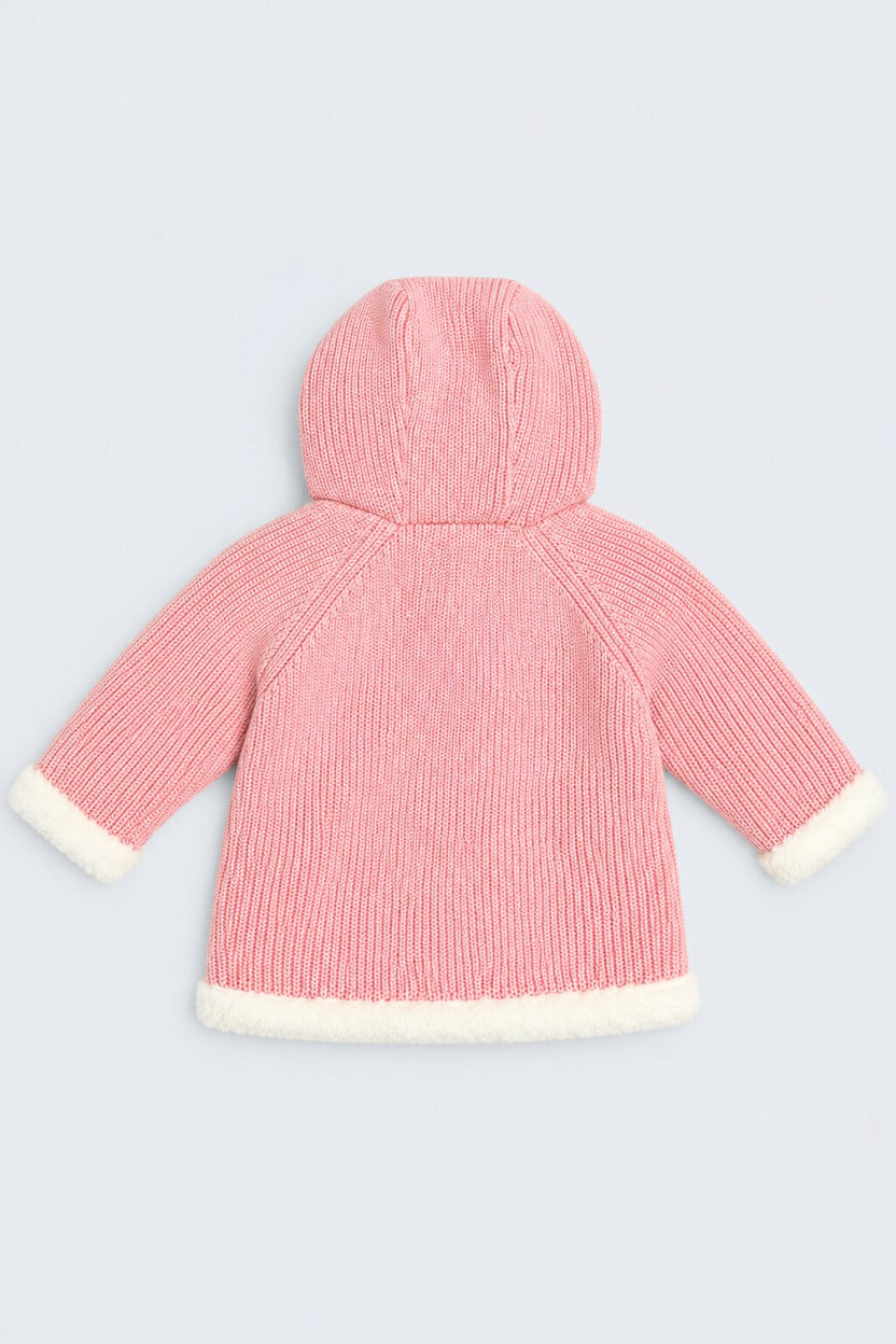 Infant Girls Peach Textured Jacket - Image 3