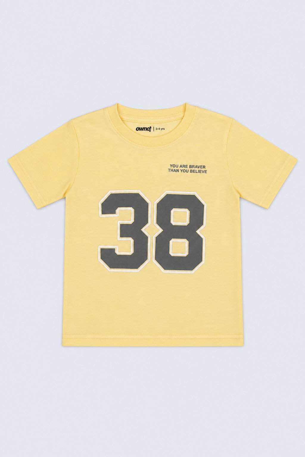 Boys Yellow Number Printed T-Shirt With Shorts Set - Image 2