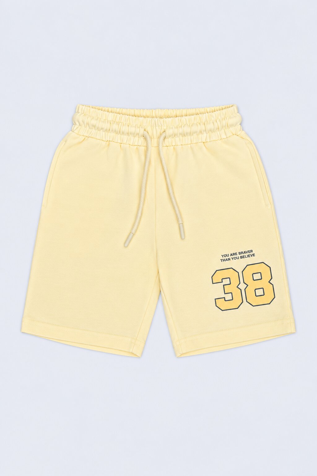 Boys Yellow Number Printed T-Shirt With Shorts Set - Image 5