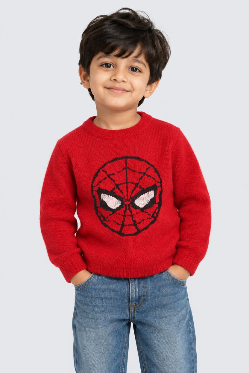 Boys Red Spider Graphic Sweater - Image 1