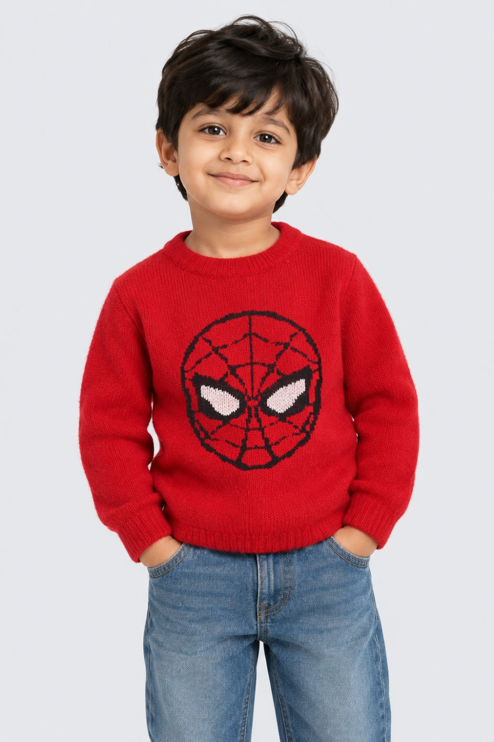 Boys Red Spider Graphic Sweater - Image 1