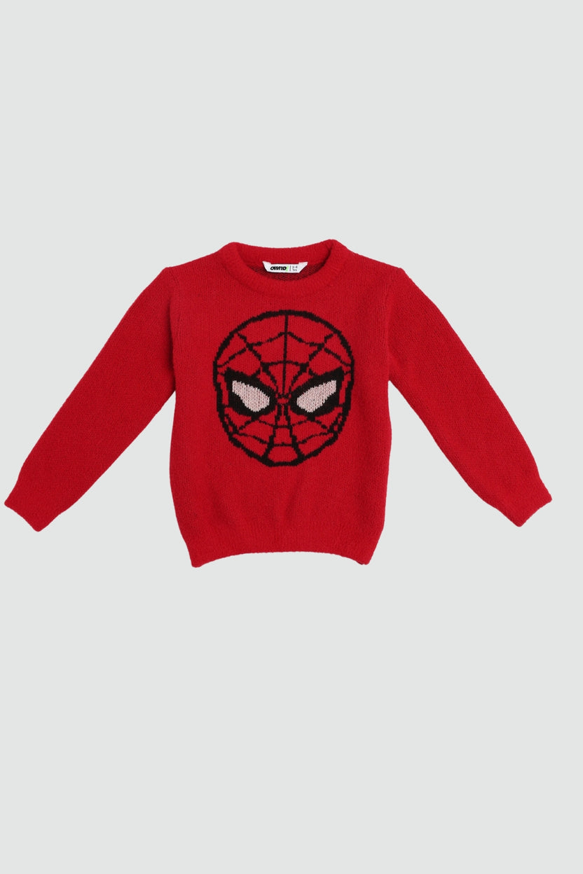 Boys Red Spider Graphic Sweater - Image 2