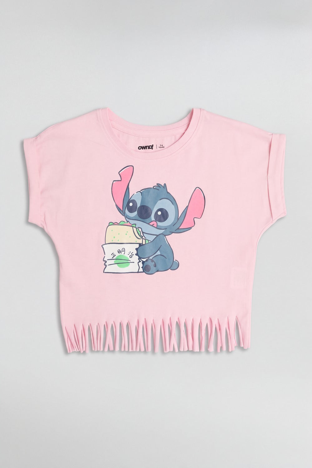 Girls Baby Pink Stitch Print Night Suit - Image 2