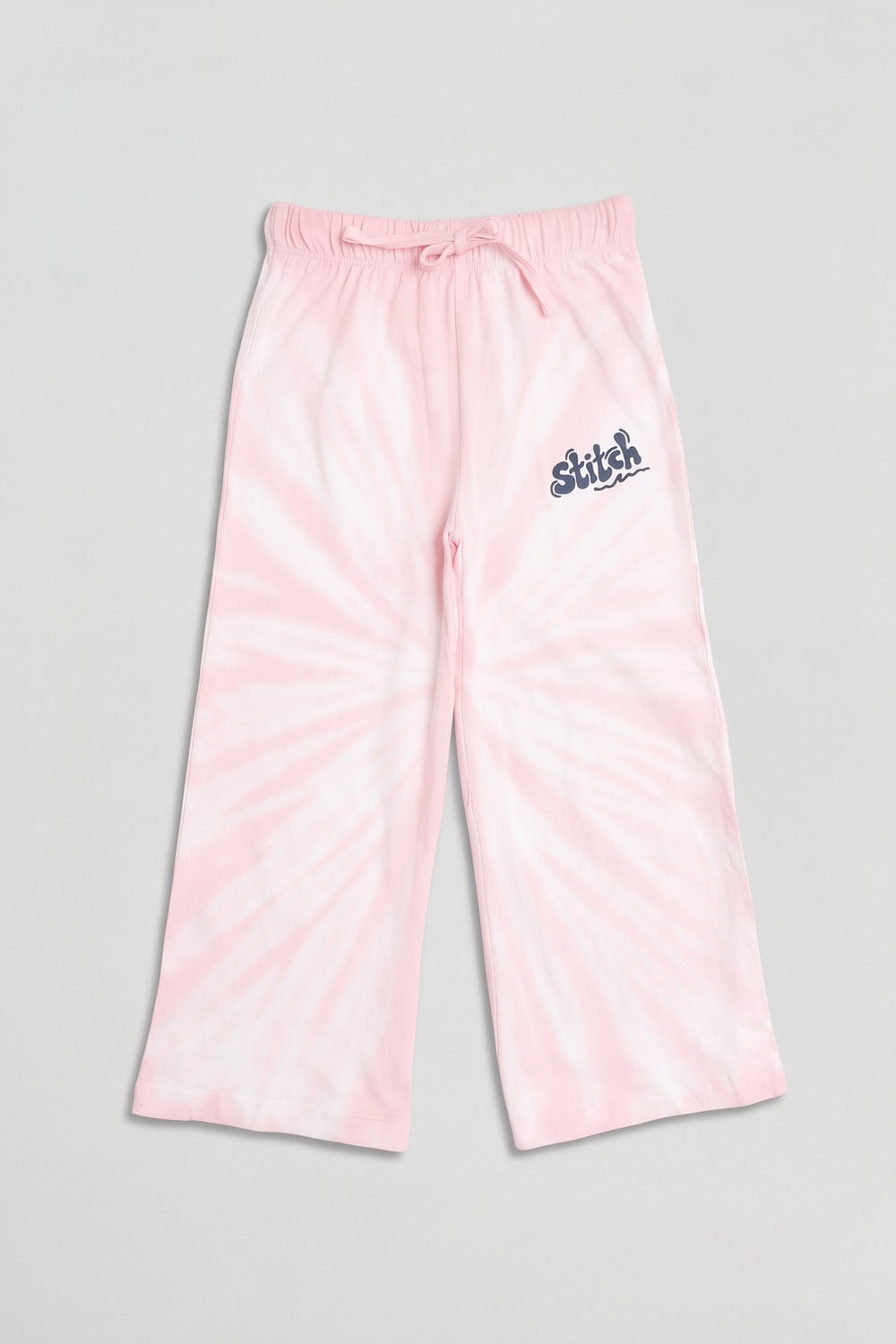 Girls Baby Pink Stitch Print Night Suit - Image 5