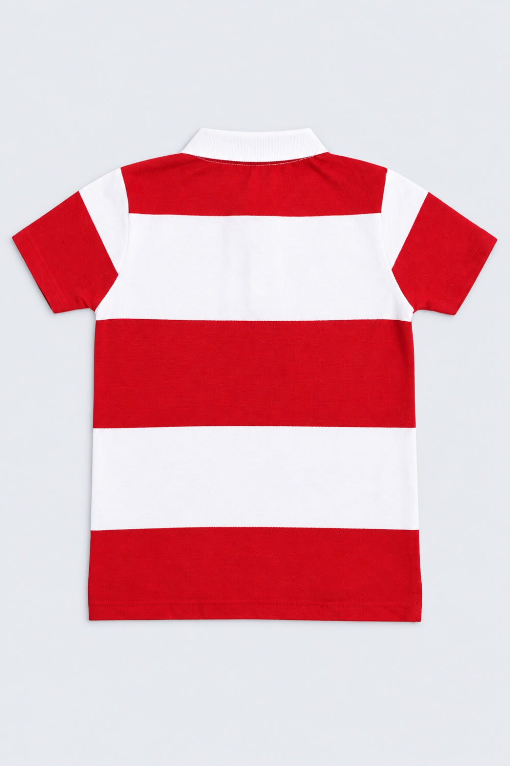 Tweens Boy Red Colorblock Printed Polo T-Shirt - Image 3