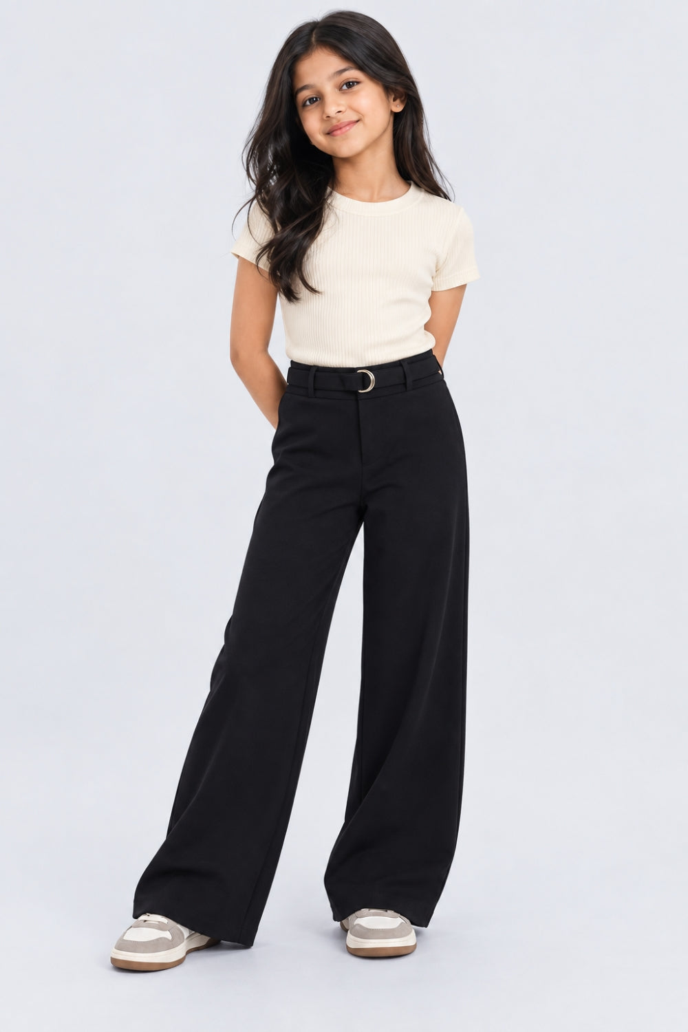 Tweens Girls Navy Flared Pant - Image 1