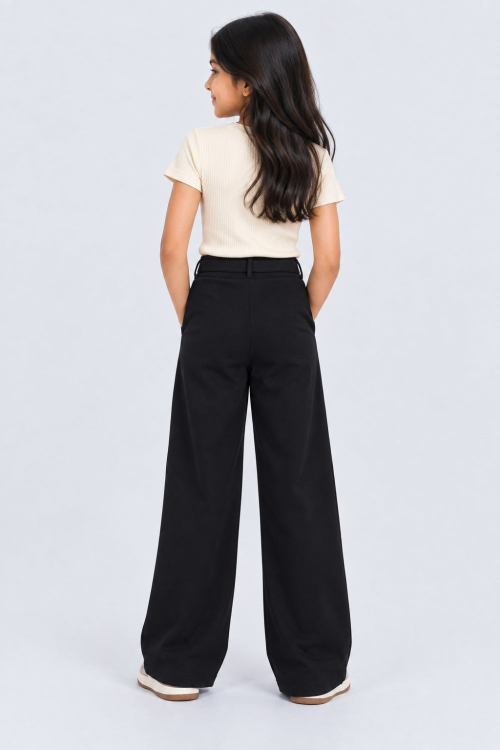 Tweens Girls Navy Flared Pant - Image 4