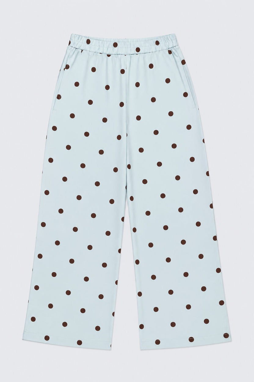 Tweens Girl Regular Fit Light Blue Polka Dot Pants - Image 2
