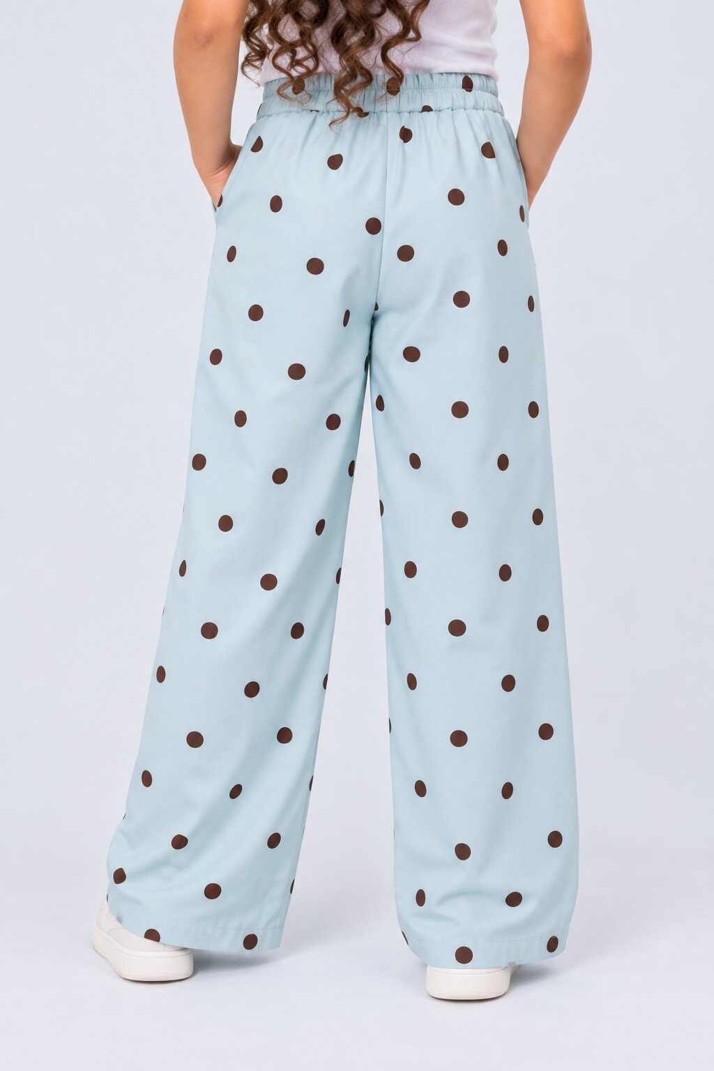 Tweens Girl Regular Fit Light Blue Polka Dot Pants - Image 4
