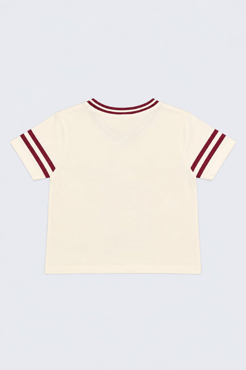 Tweens Girl Maroon Printed T-Shirt With Pant Set - Image 3