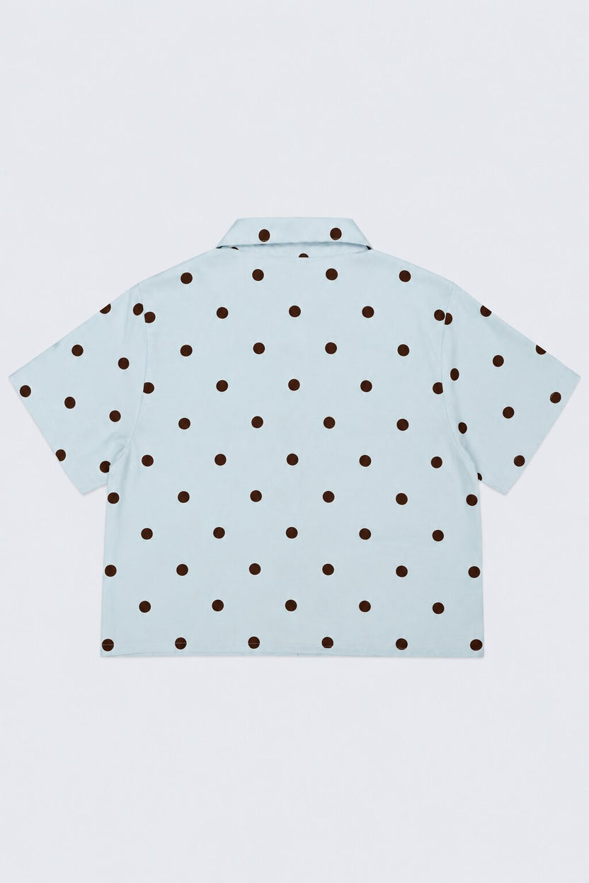 Tweens Girls Regular Fit Light Blue Polka Dot Shirt - Image 3