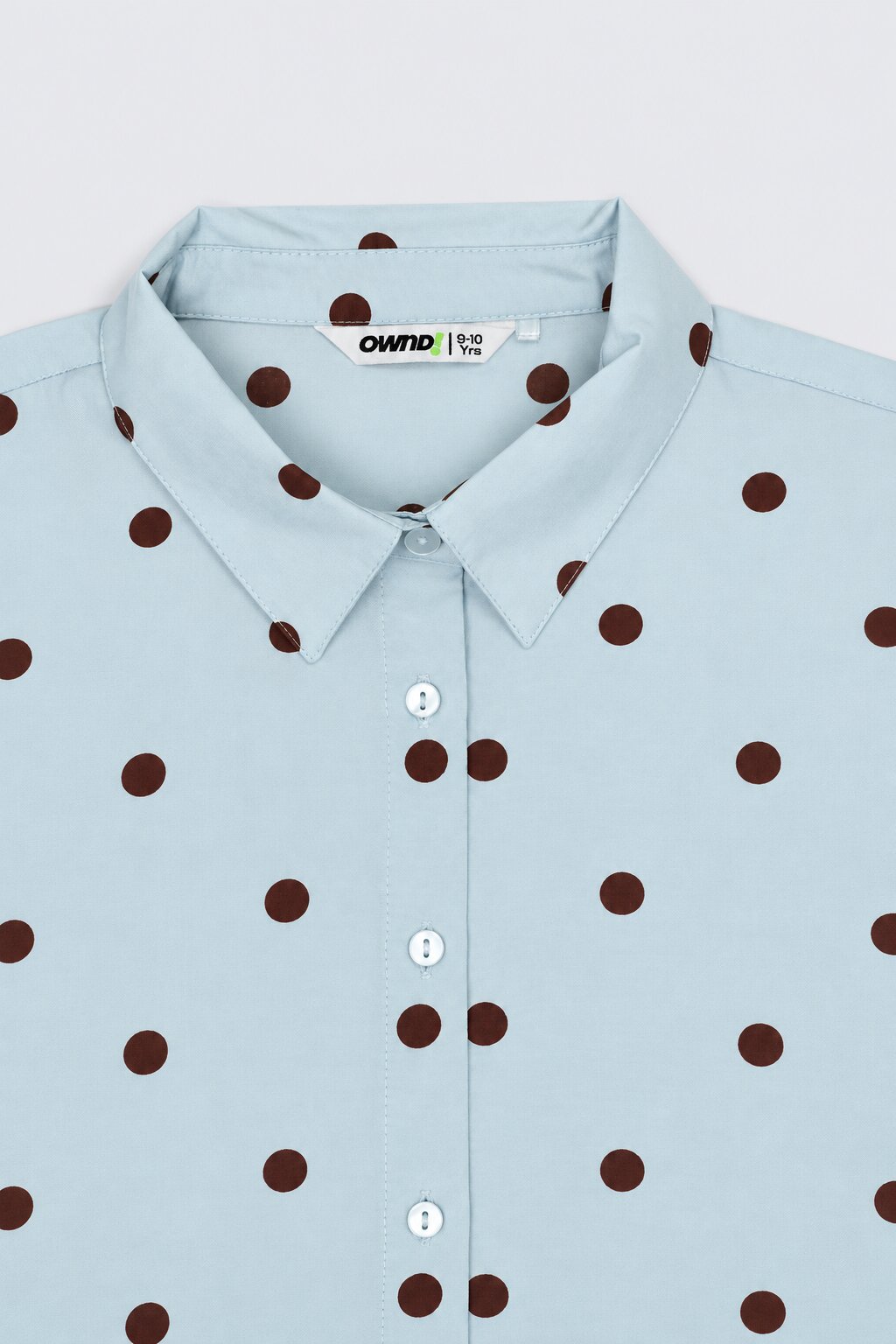 Tweens Girls Regular Fit Light Blue Polka Dot Shirt - Image 6