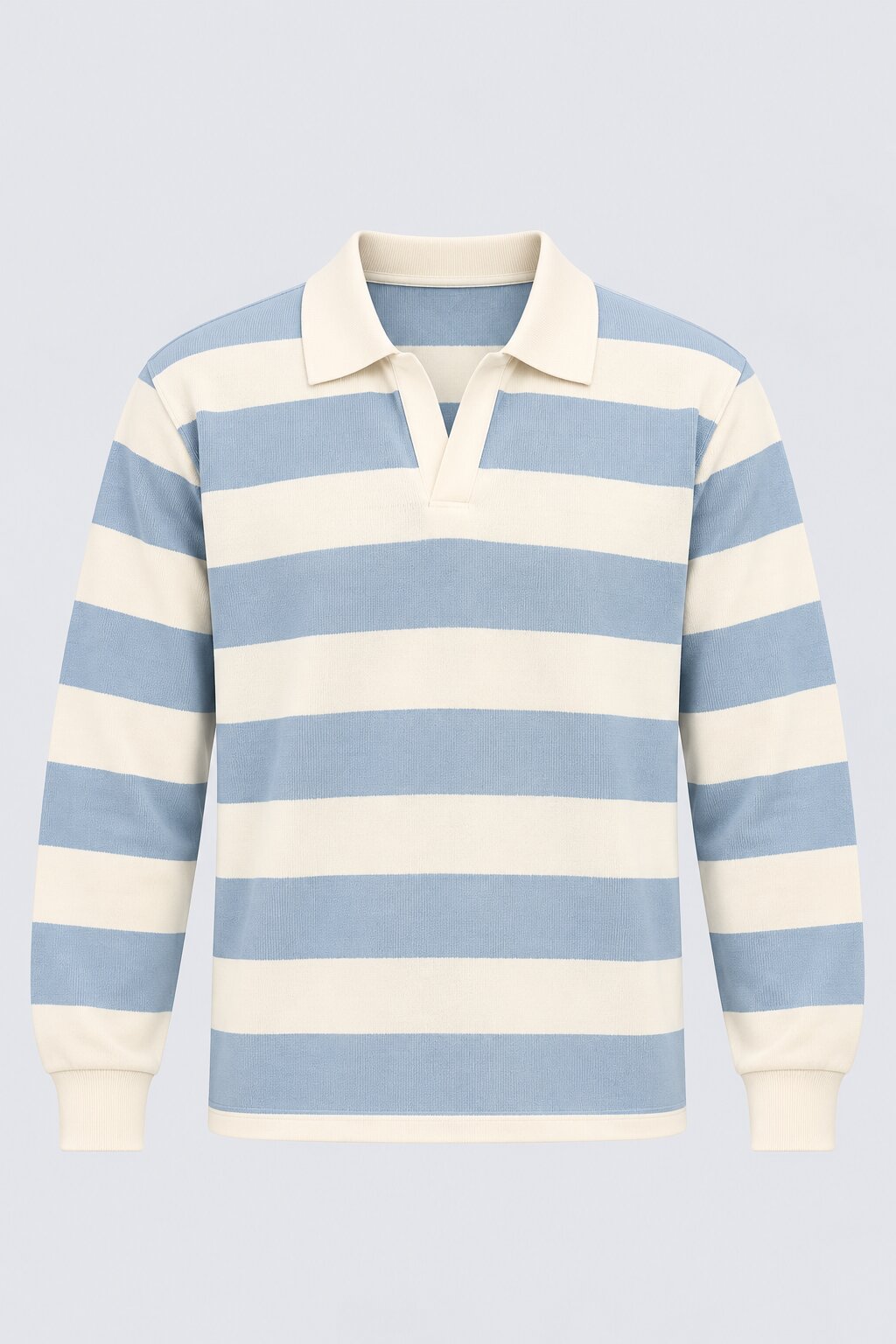 Mens Regular Fit Light Blue Striped Sweatshirt - Image 7