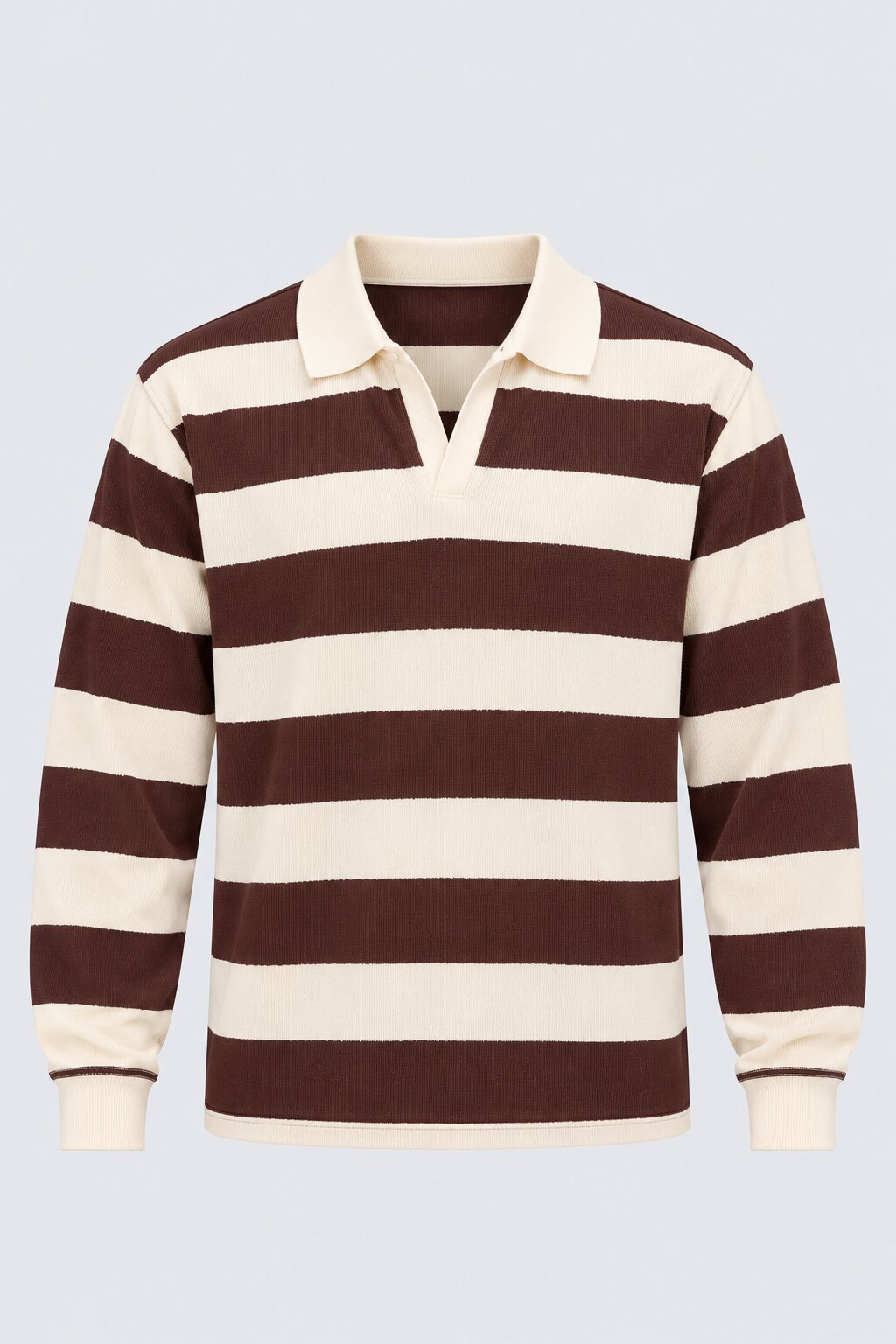 Mens Regular Fit Brown Striped Sweatshirt - Image 7