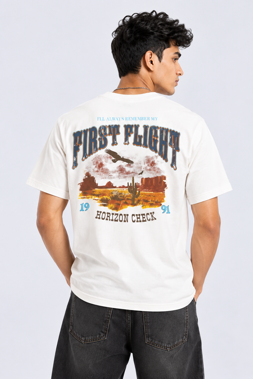 Mens Off-White Graphic Back Printed T-Shirt - Image 1