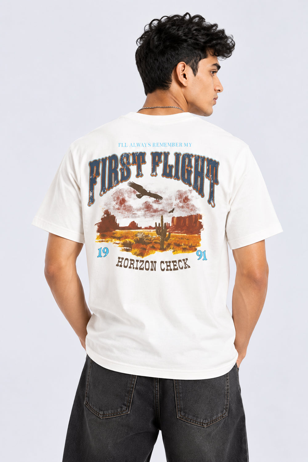 Mens Off-White Graphic Back Printed T-Shirt - Image 1