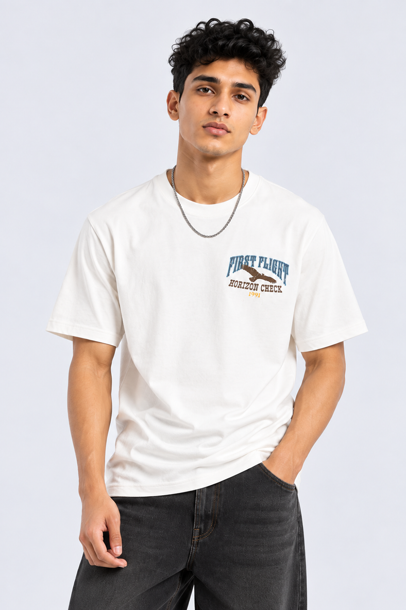 Mens Off-White Graphic Back Printed T-Shirt - Image 2