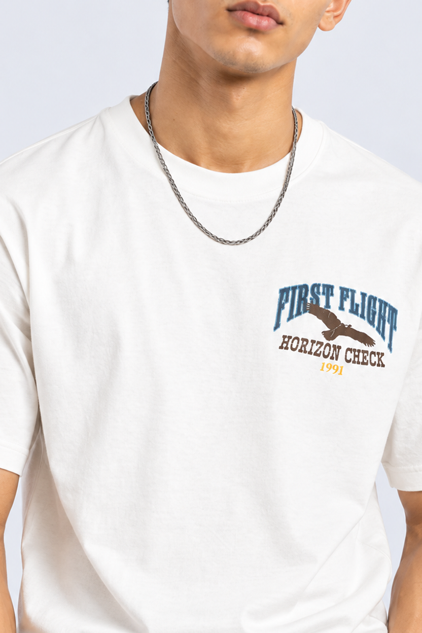 Mens Off-White Graphic Back Printed T-Shirt - Image 3