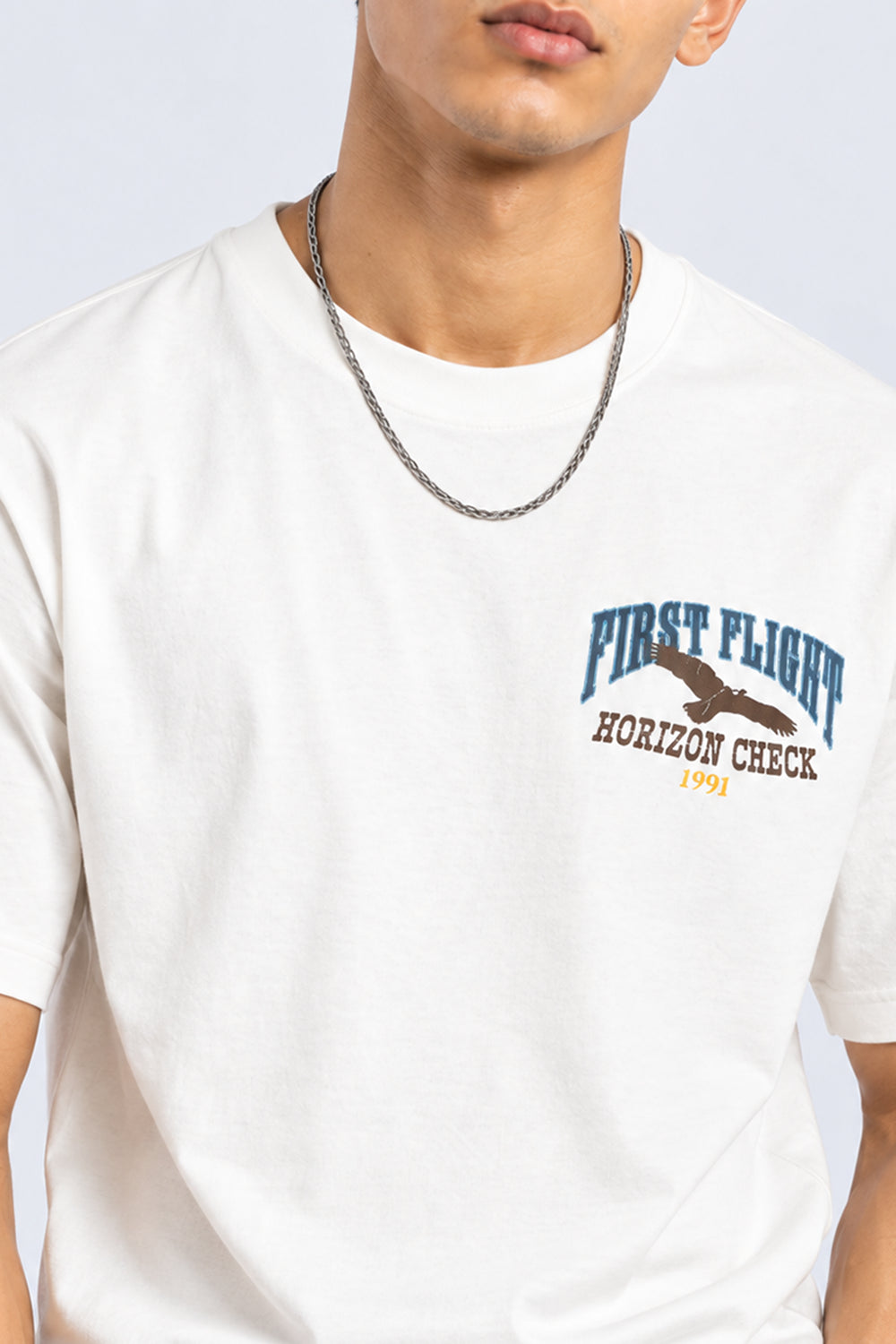 Mens Off-White Graphic Back Printed T-Shirt - Image 3