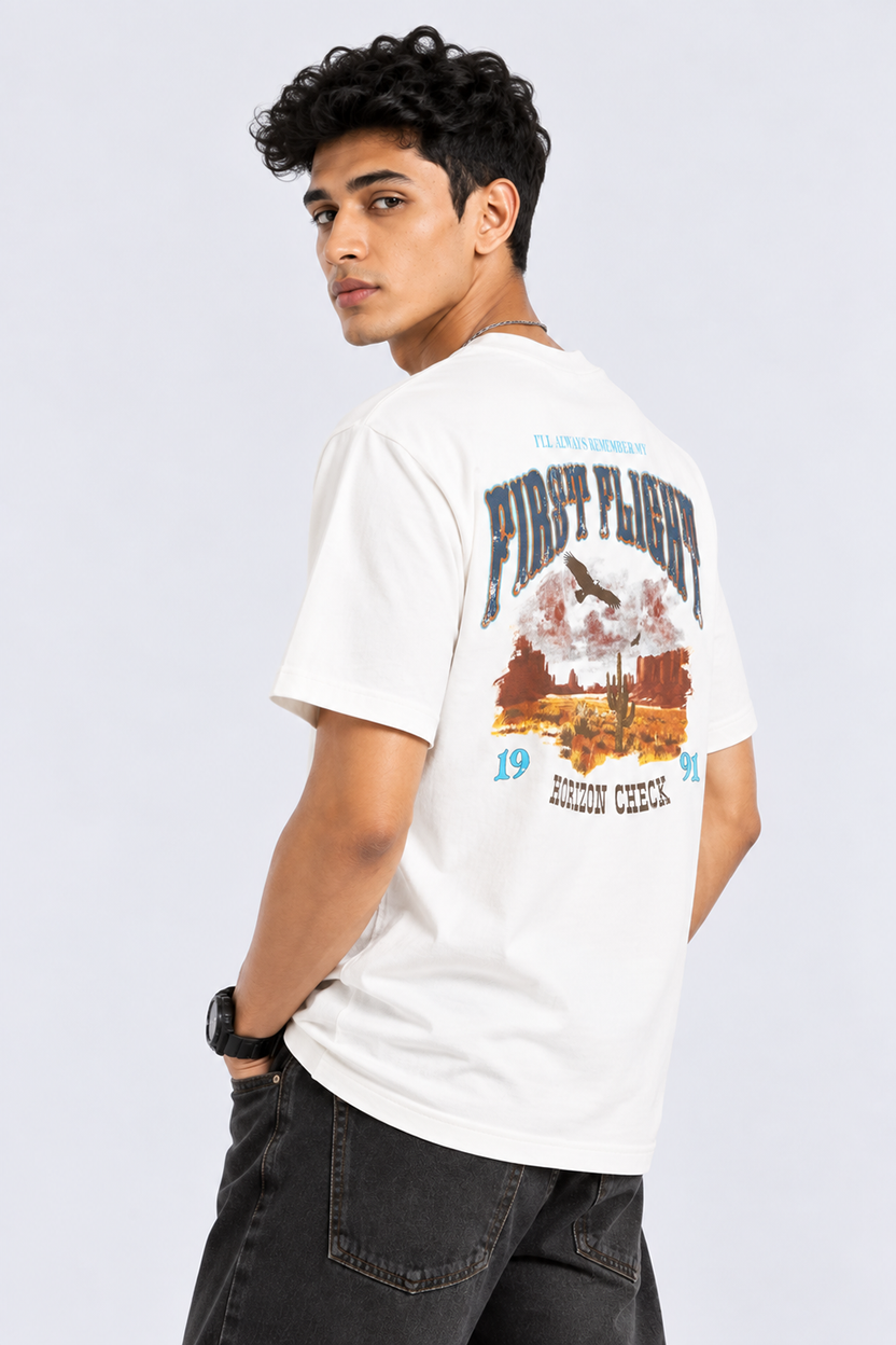 Mens Off-White Graphic Back Printed T-Shirt - Image 5