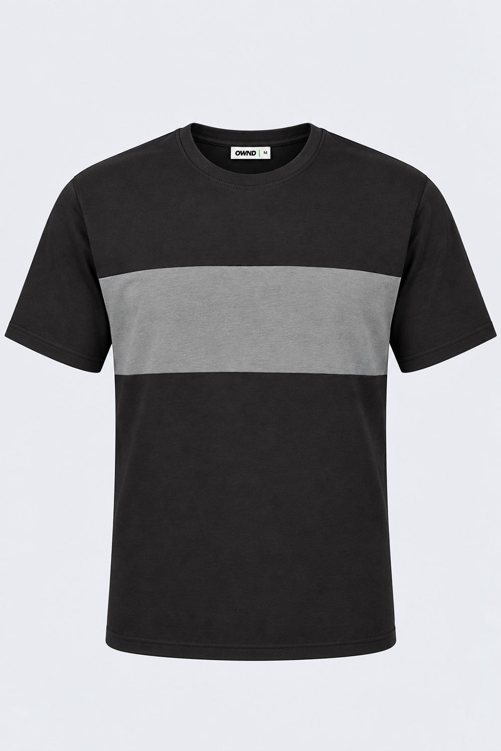 Mens Charcoal Colourblocked Crew Neck T-Shirt - Image 7