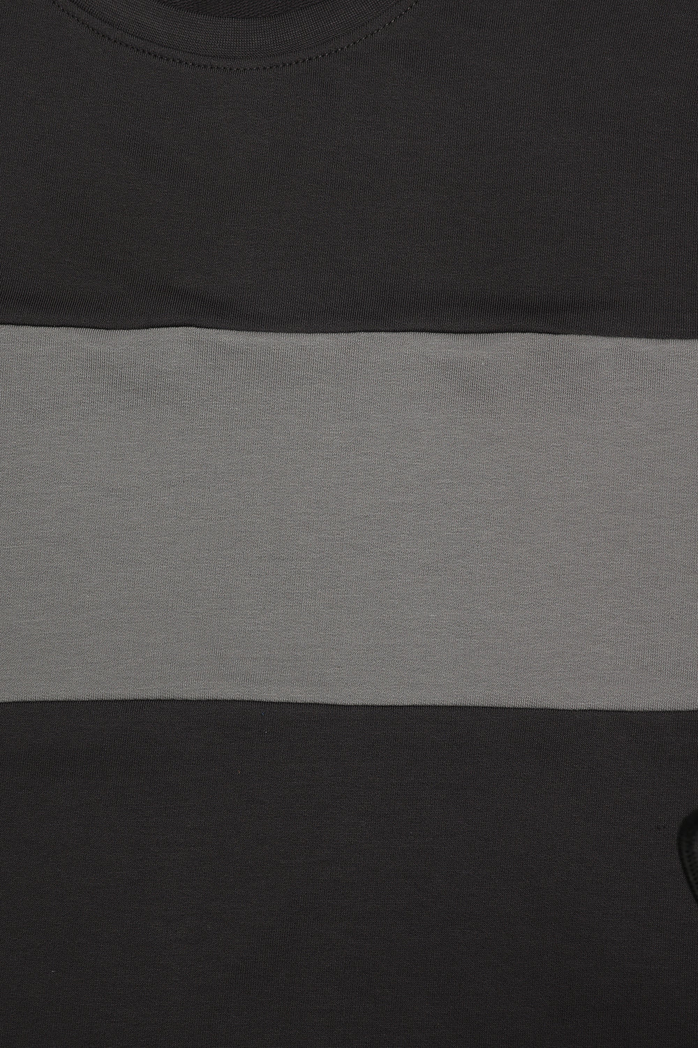 Mens Charcoal Colourblocked Crew Neck T-Shirt - Image 8