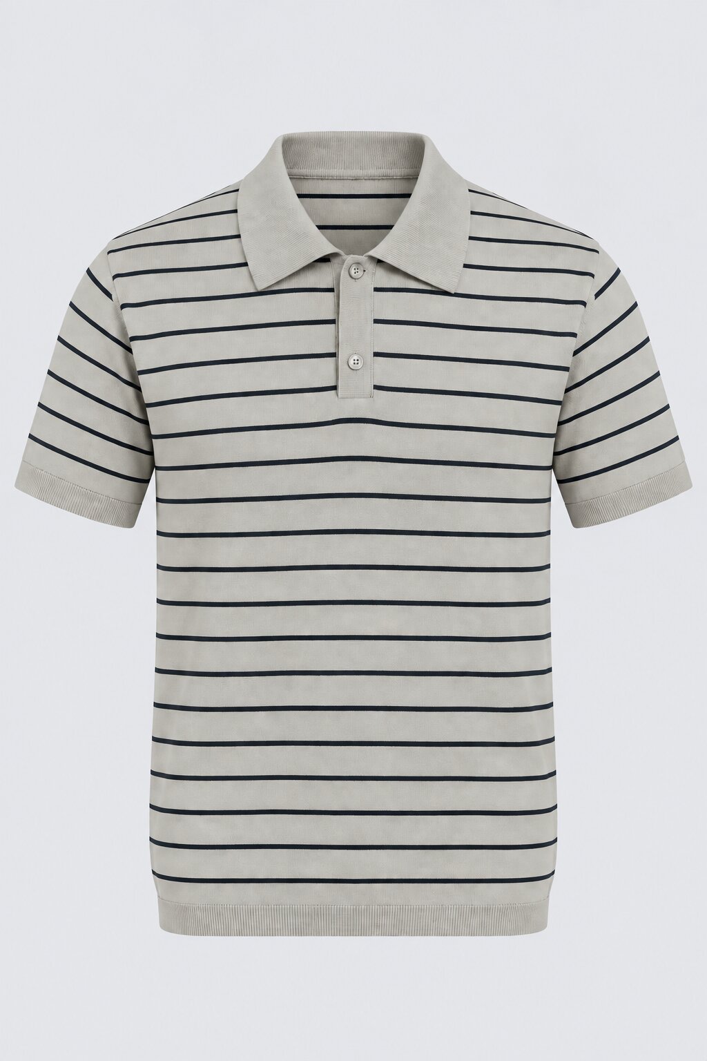 Mens Sage Green Striped Polo T-Shirt - Image 7