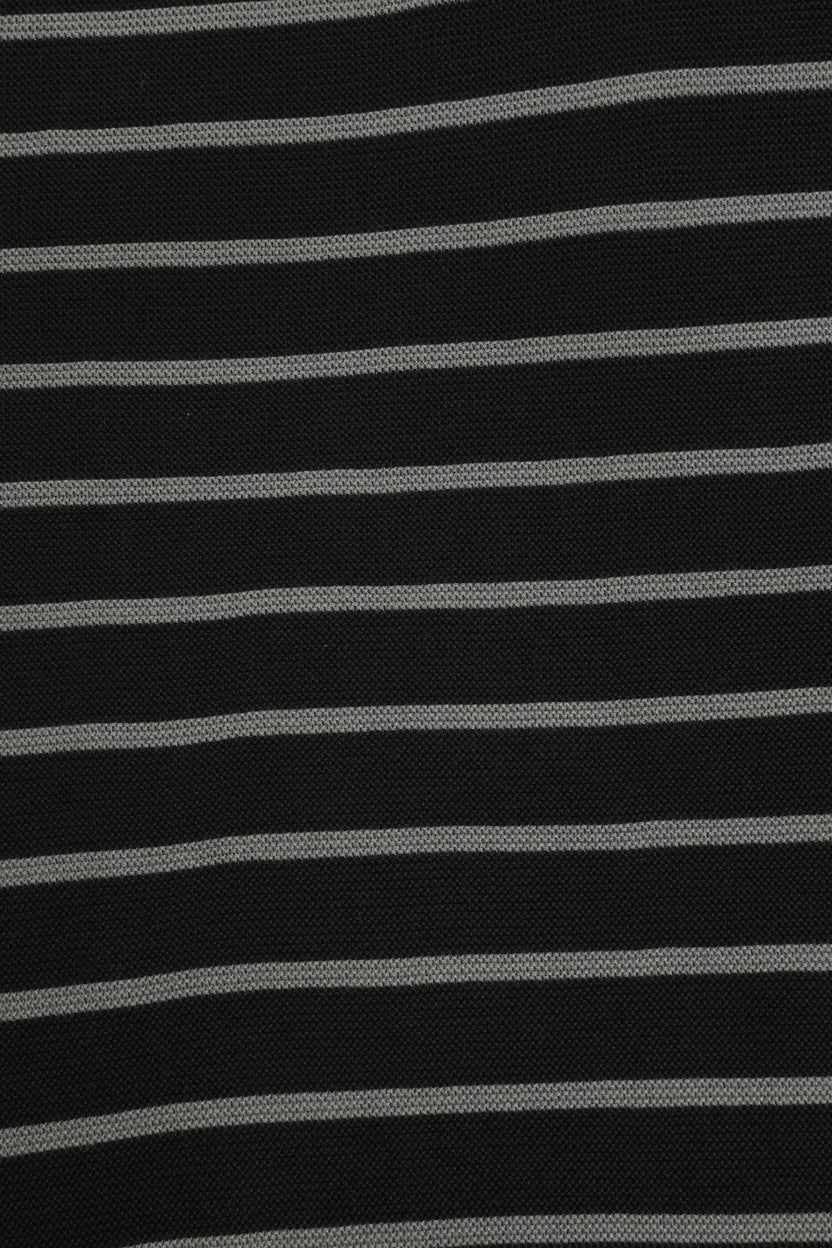 Mens Charcoal Striped Cotton Blend T-Shirt - Image 8