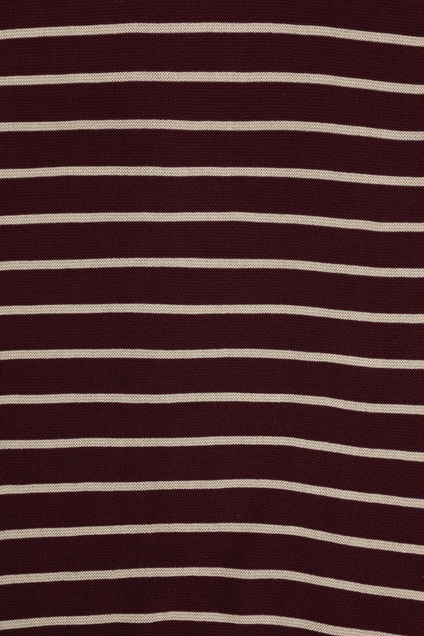 Mens Maroon Striped Cotton Blend T-Shirt - Image 8