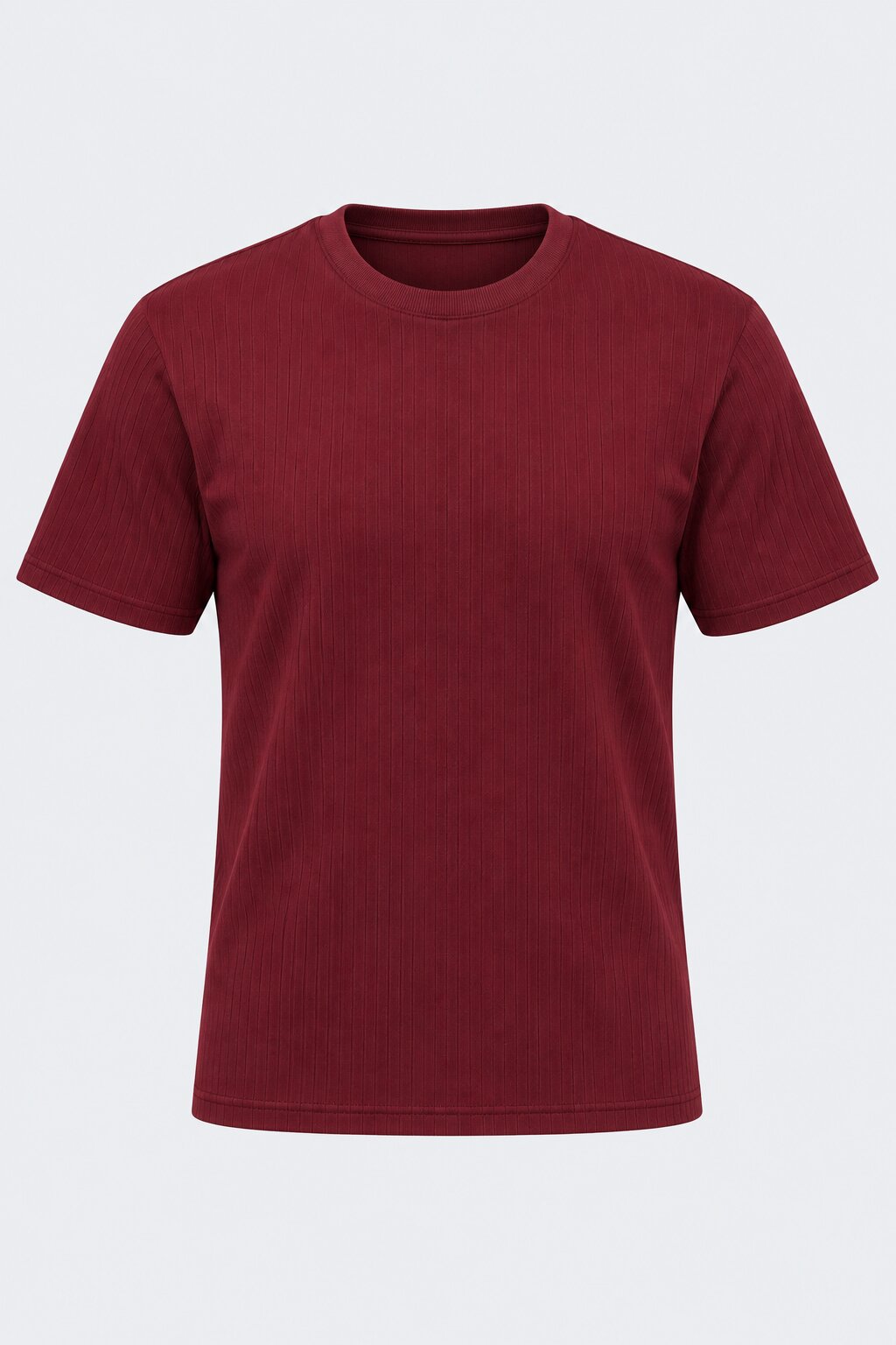 Mens Maroon Solid T-Shirt - Image 7