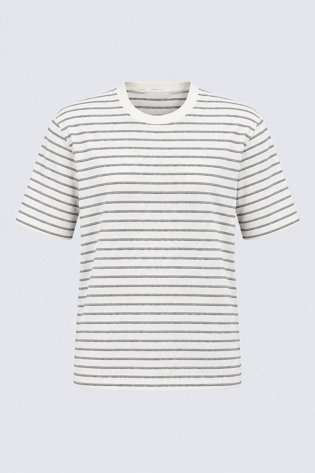 Mens White Striped Crew Neck T-Shirt - Image 7