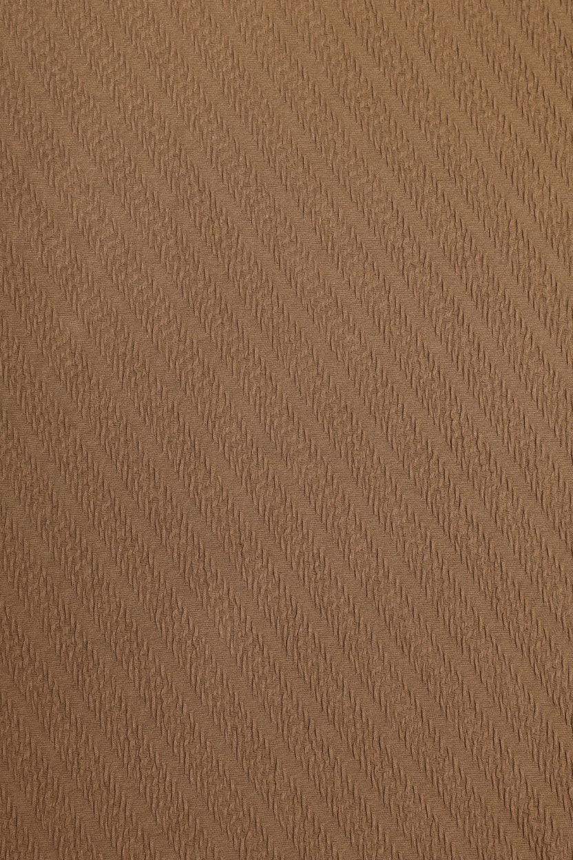Mens Brown Textured Crew T-Shirt - Image 8