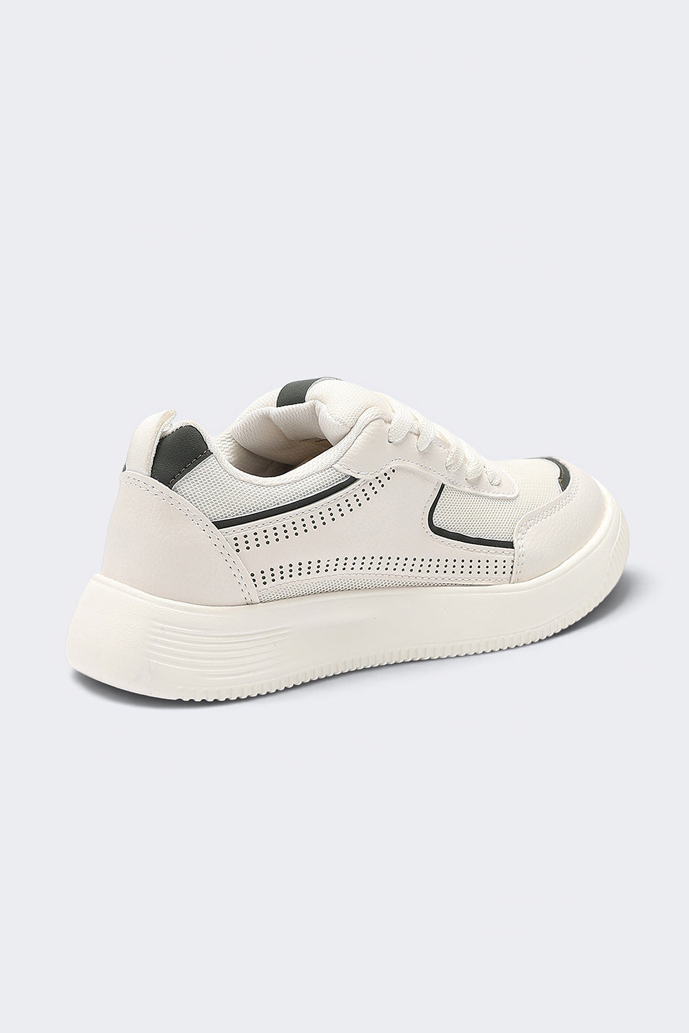 Women Green Lace-Up Chunky Sole Sneaker - Image 3